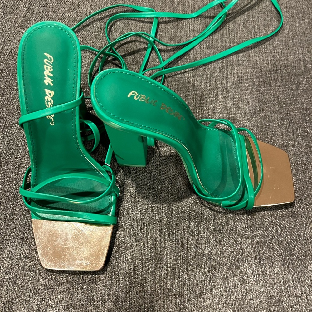 ASOS green heels size 5